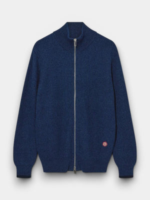 Ian Zip Cardigan - Indigo Blue