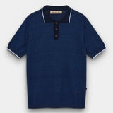Francesco SS Knit Polo - Indigo Blue