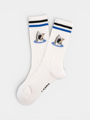 Shark Shaka Socks - White