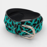 Leopard Hairy Belt - Black