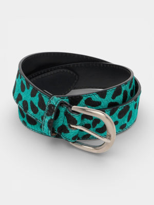 Leopard Hairy Belt - Black