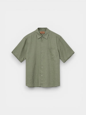 Theo Linen SS Shirt - Watercress