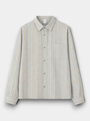 Maza Stripe Shirt - Steel Grey