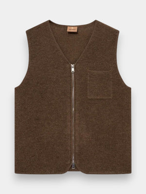 Cess Soft Zip Vest - Toasted Coconut