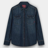 David Snap Denim Shirt - Dark Blue