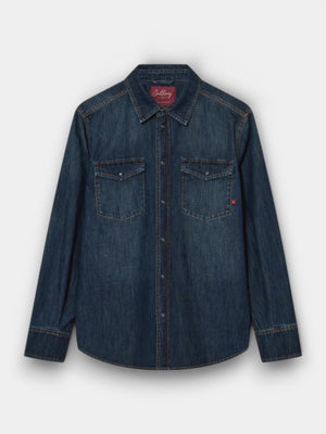 David Snap Denim Shirt - Dark Blue