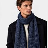 Polka dot wool scarf - Navy