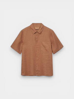 Theo Linen SS Shirt - Toasted Coconut