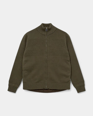 Alonso Zip Cardigan - Grape Leaf