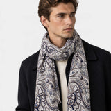 Paisley Wool Scarf - Cream