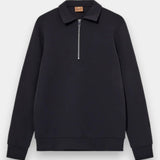 Abel Zip Polo Sweatshirt - Navy