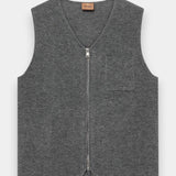 Cess Soft Zip Vest - Charcoal Melange