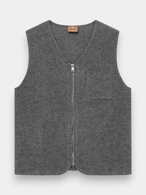 Cess Soft Zip Vest - Charcoal Melange