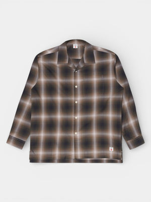 Open Collar Shirt - Brown