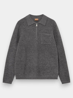 Ryan Soft Polo Knit - Charcoal Melange