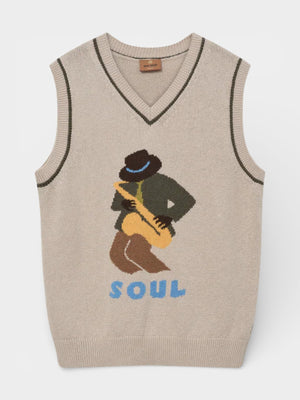 Jazz Intarsia Vest - Chateau Gray