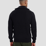 Knitted Half Zip - Black