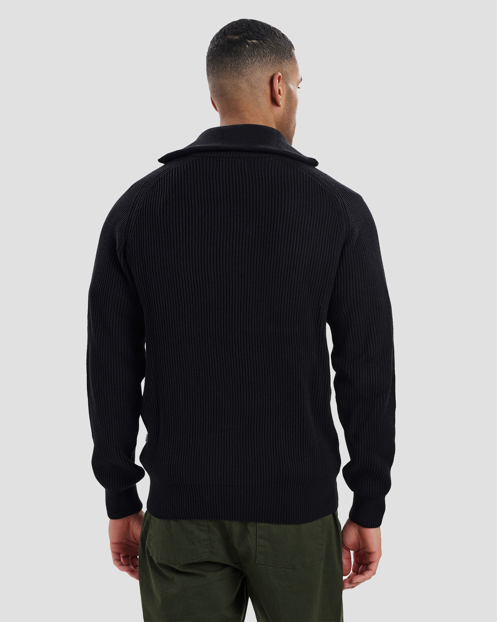 Knitted Half Zip - Black