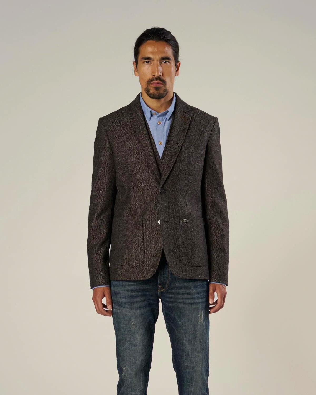 Mason Herringbone Blazer - Warm Camel - Mos Mosh Gallery - Kul og Koks