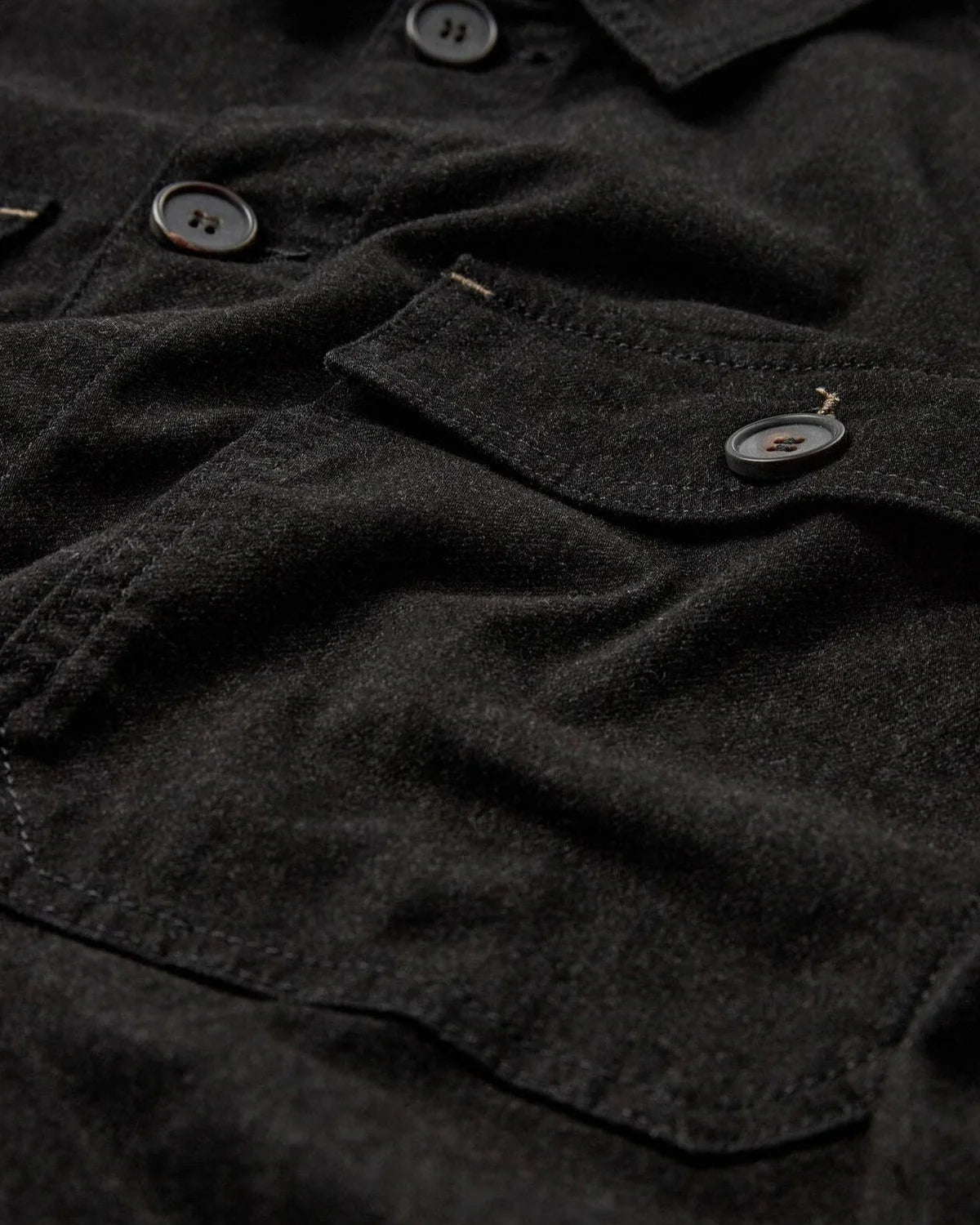 Matteo Brush Overshirt - Black