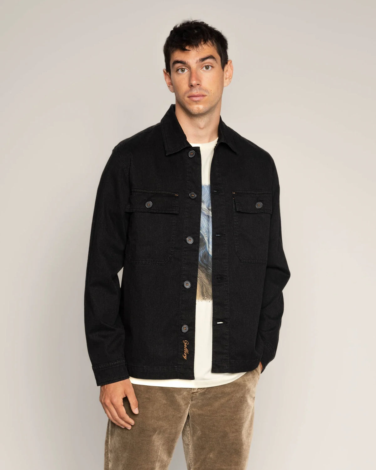 Matteo Brush Overshirt - Black