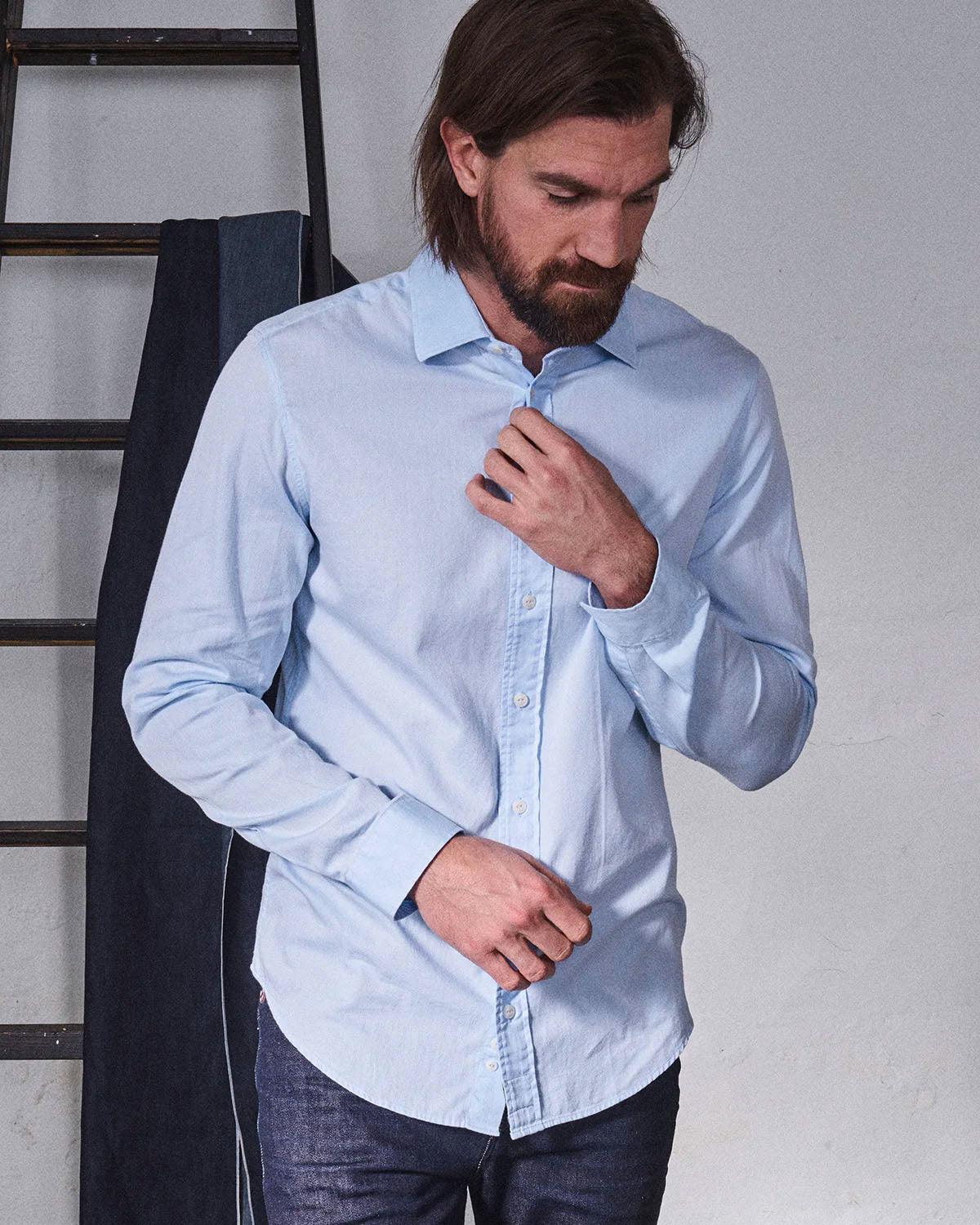 Miguel Brillant Shirt - Light Blue - Blue de Genes - Kul og Koks