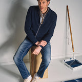 Nuvali Polo Cardigan - Navy