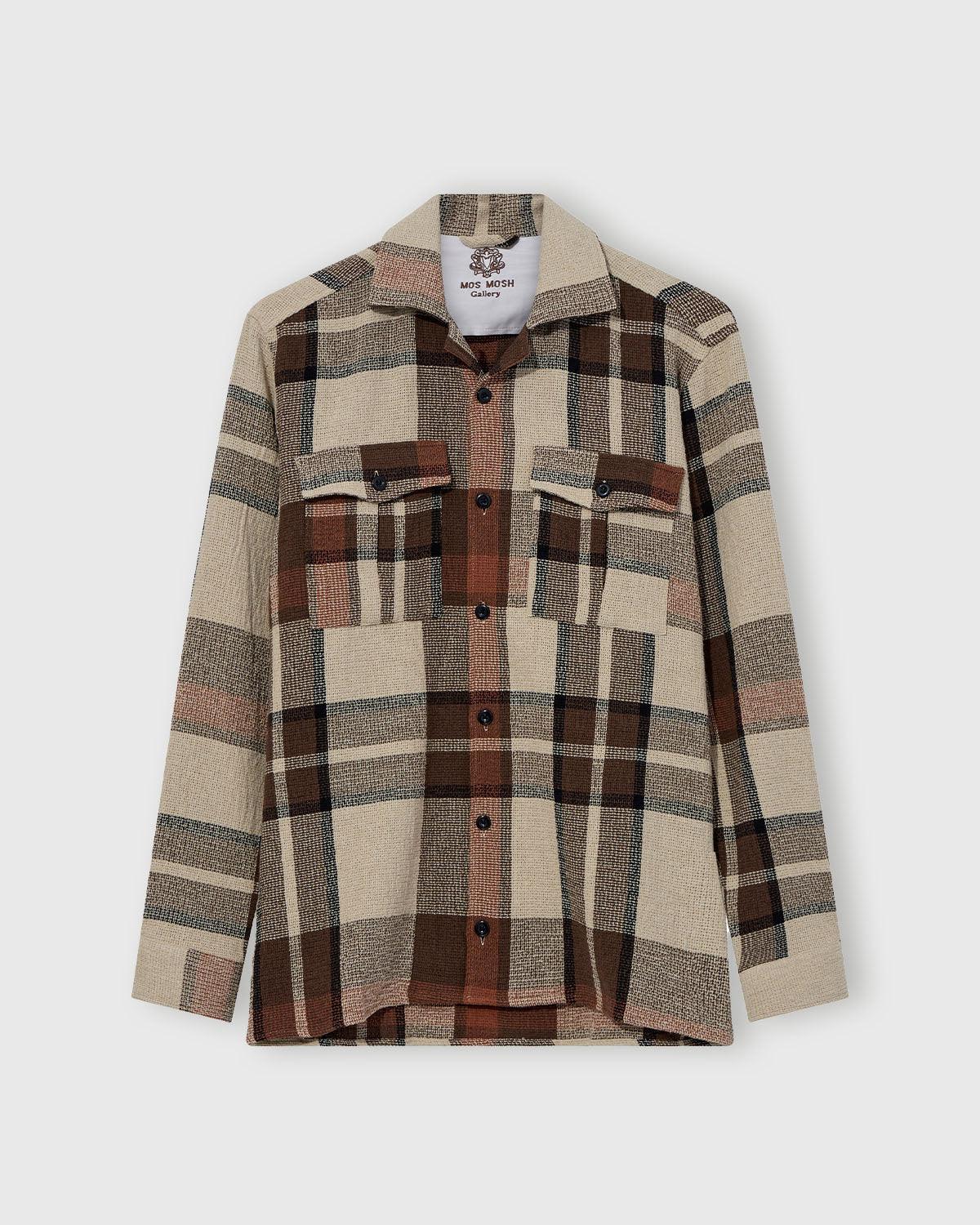 Nolan Check Spring Overshirt - Orange Check - Mos Mosh Gallery - Kul og Koks