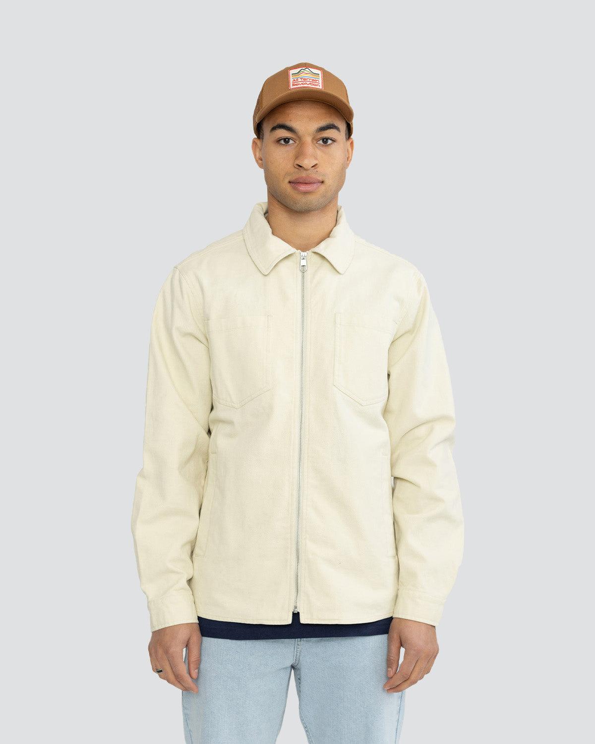 Overshirt Zip 3922 - Off White - Revolution - Kul og Koks