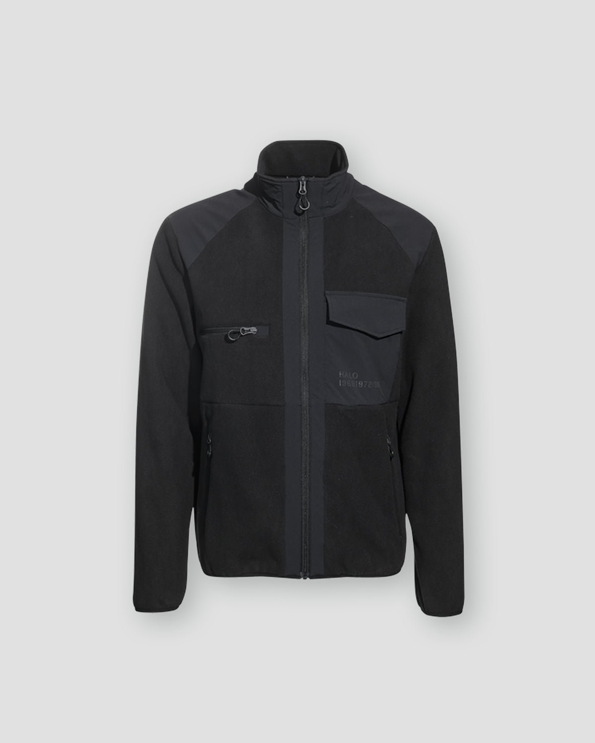 Paneled Fleece Jacket - Black