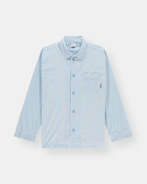 Double Striped Pyjamas Shirt - Blue