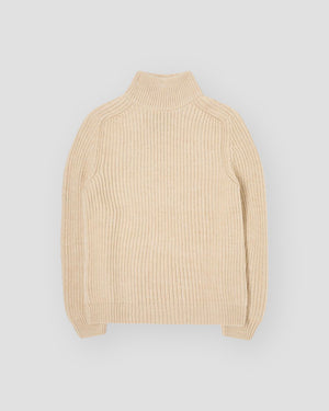 Roni High Collar Sweater - Beige