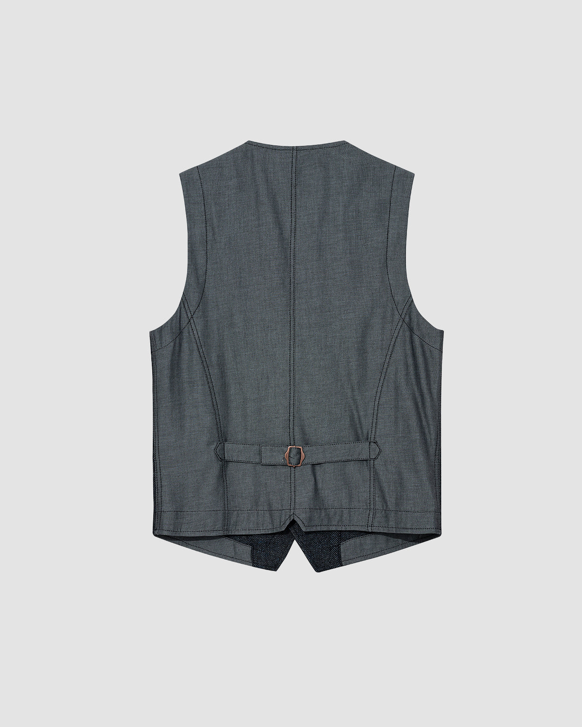 Mason Herringbone Waistcoat - Indigo Blue