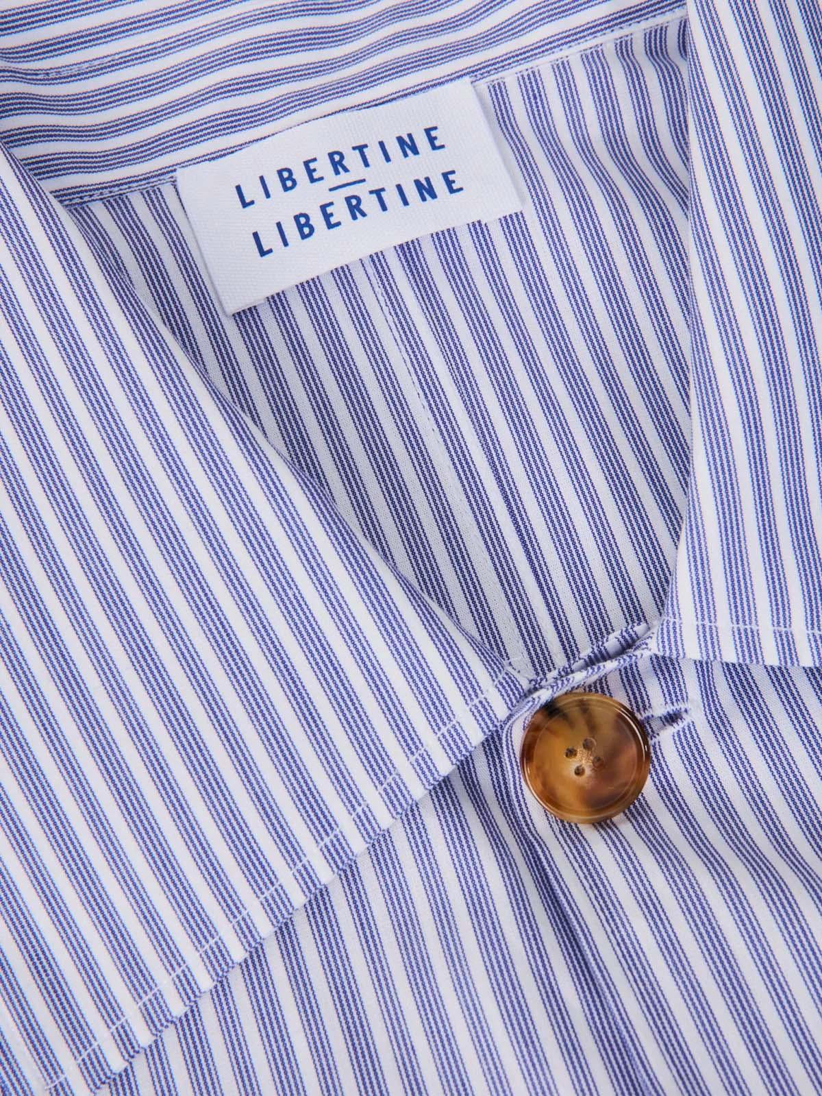 Spider Shirt - Blue Pin Striped - Libertine-Libertine - Kul og Koks