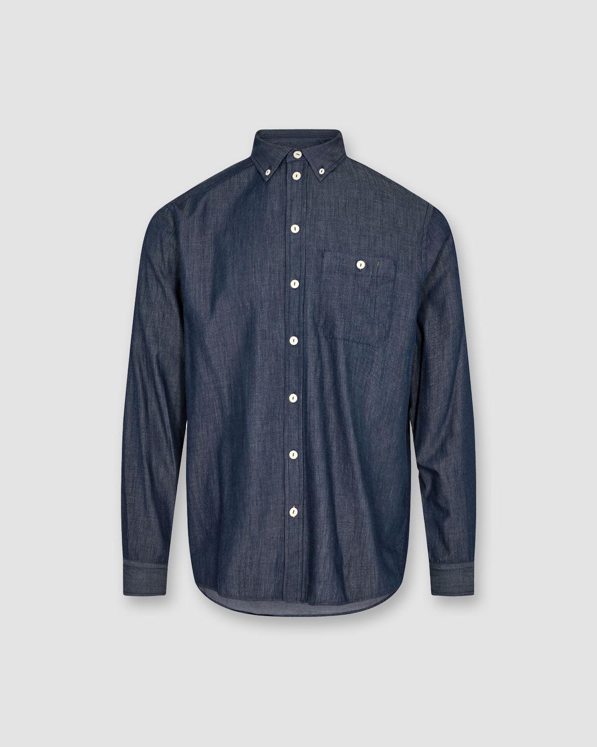 Theo Denim Shirt - Navy - Mos Mosh Gallery - Kul og Koks