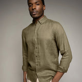 Theo Linen Shirt - Foss Olive