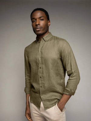 Theo Linen Shirt - Foss Olive