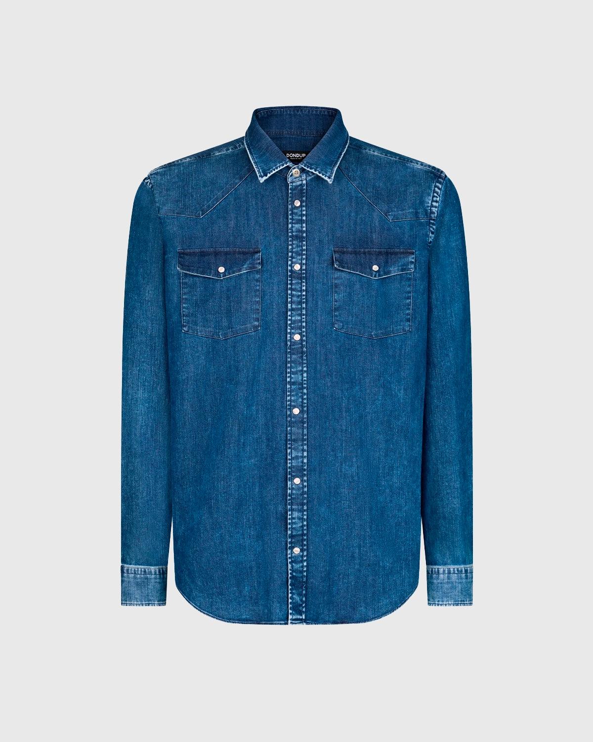 UC300S / DENIM BLÅ Skjorte l/æ - Dondup - Kul og Koks