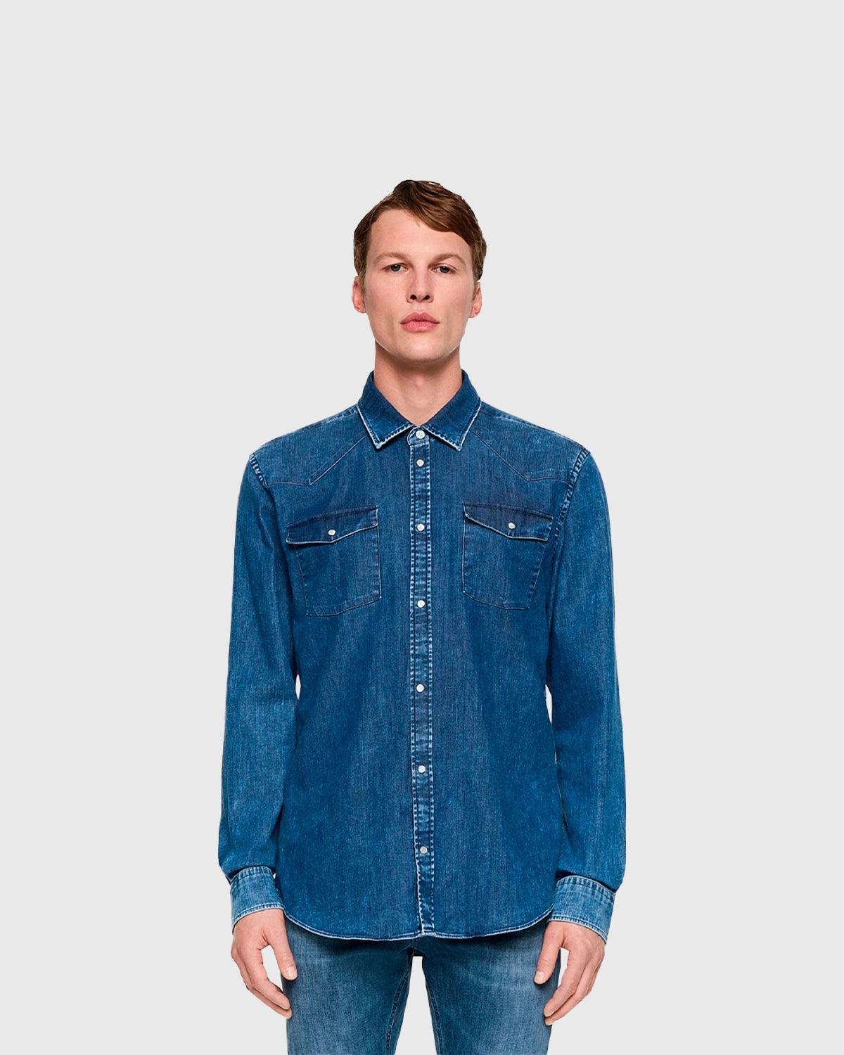 UC300S / DENIM BLÅ Skjorte l/æ - Dondup - Kul og Koks