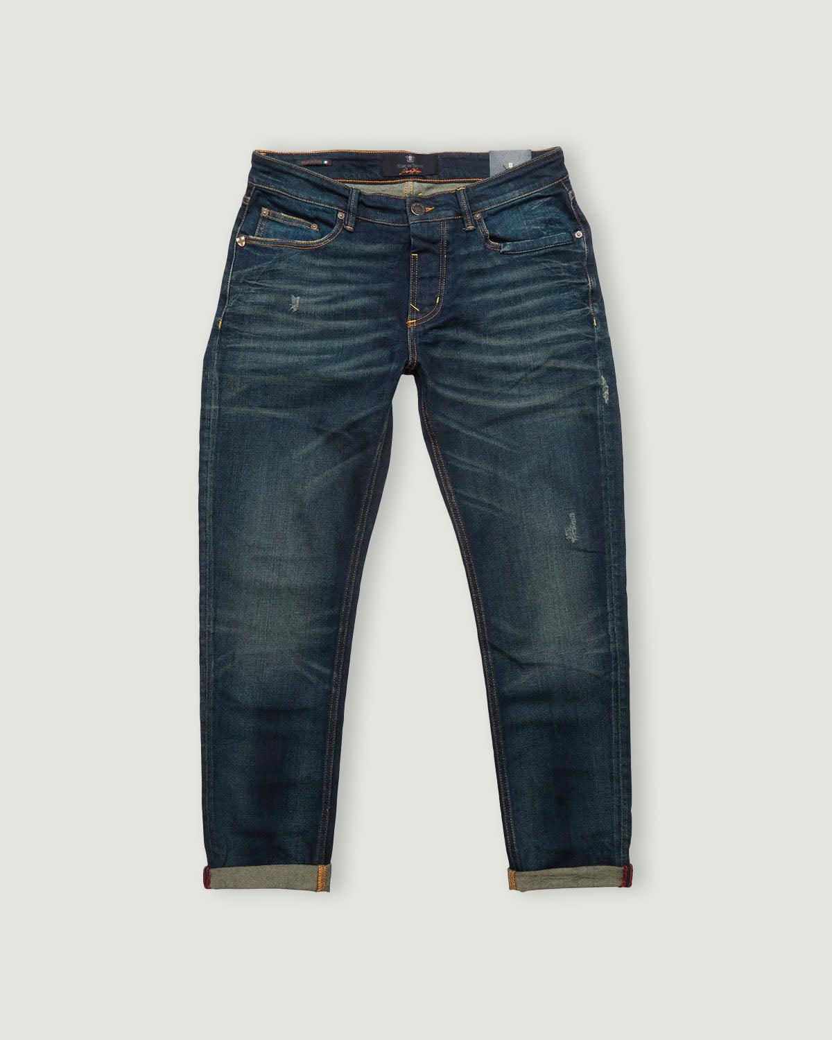 Vinci Rough Jeans - Mid Blue Denim - Blue de Genes - Kul og Koks