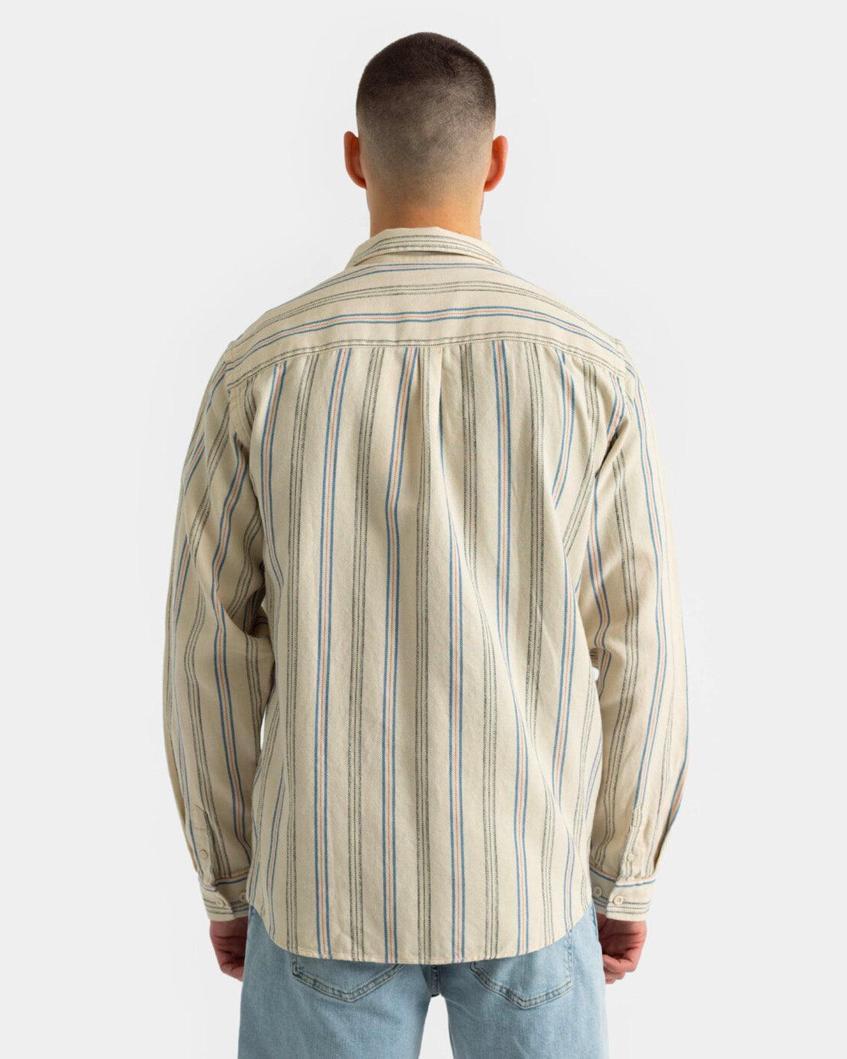 3936 Utility Shirt - Offwhite Striped - Revolution - Kul og Koks