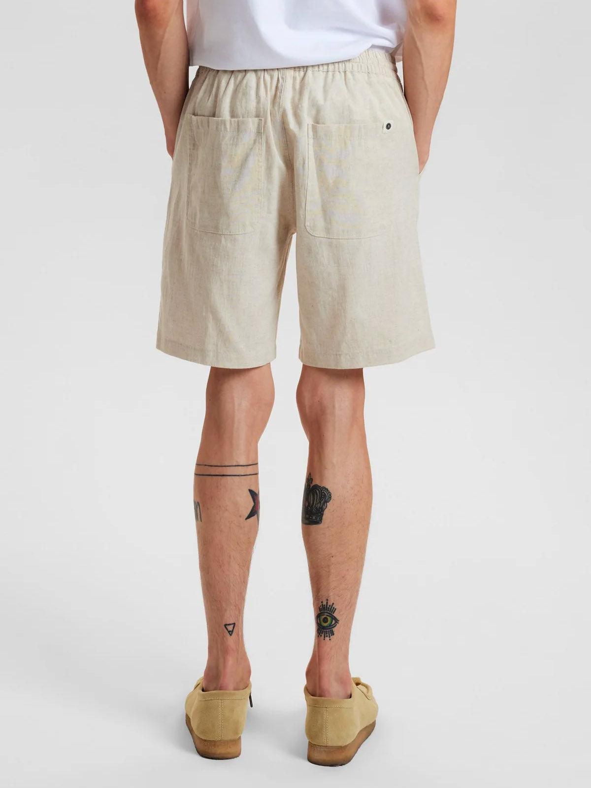 Akjames Linen Shorts - Brown Rice - Anerkjendt - Kul og Koks