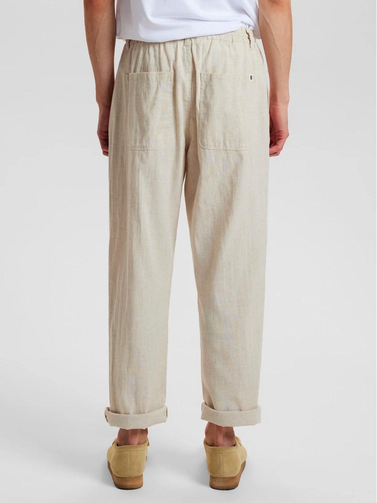 Akjan Elastic Linen Pants - Brown Rice - Anerkjendt - Kul og Koks