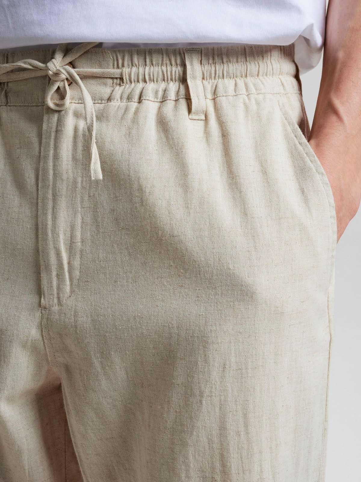 Akjan Elastic Linen Pants - Brown Rice - Anerkjendt - Kul og Koks