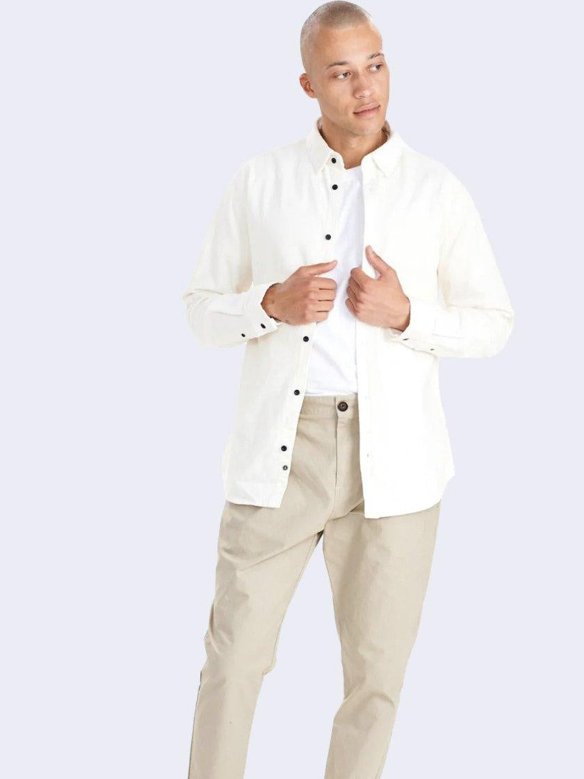 Akleif Corduroy Shirt - Off White - Anerkjendt - Kul og Koks