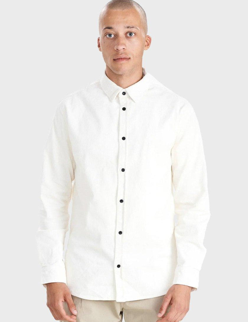 Akleif Corduroy Shirt - Off White - Anerkjendt - Kul og Koks