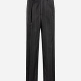 Boxy Suit Trousers Pinstriped - Black - Han kjøbenhavn - Kul og Koks