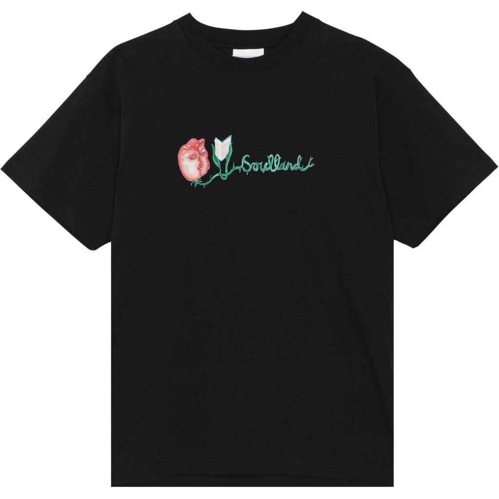 Flower Logo T-shirt Sort - soulland - Kul og Koks