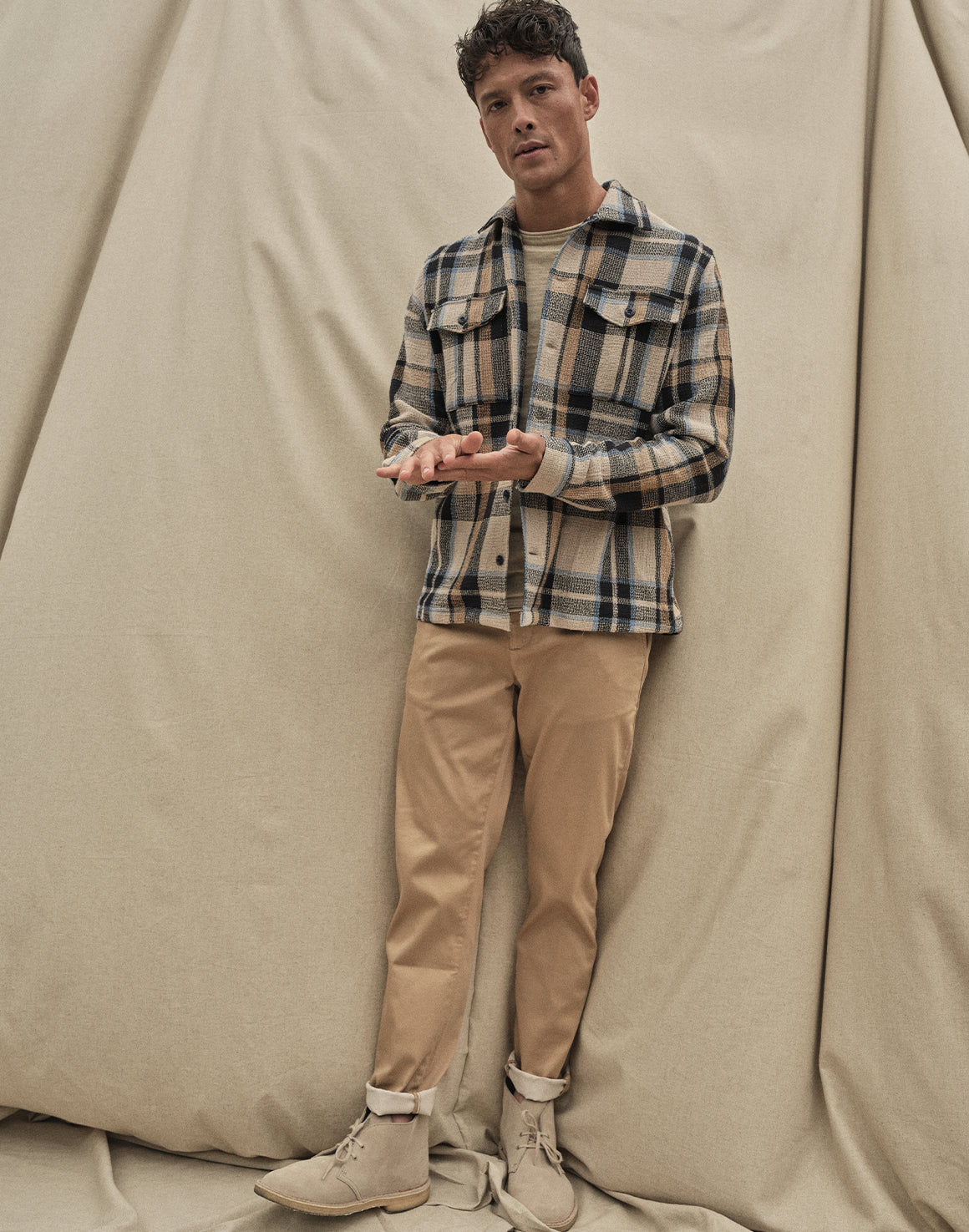 Nolan Check Overshirt - Brown Check - Mos Mosh Gallery - Kul og Koks