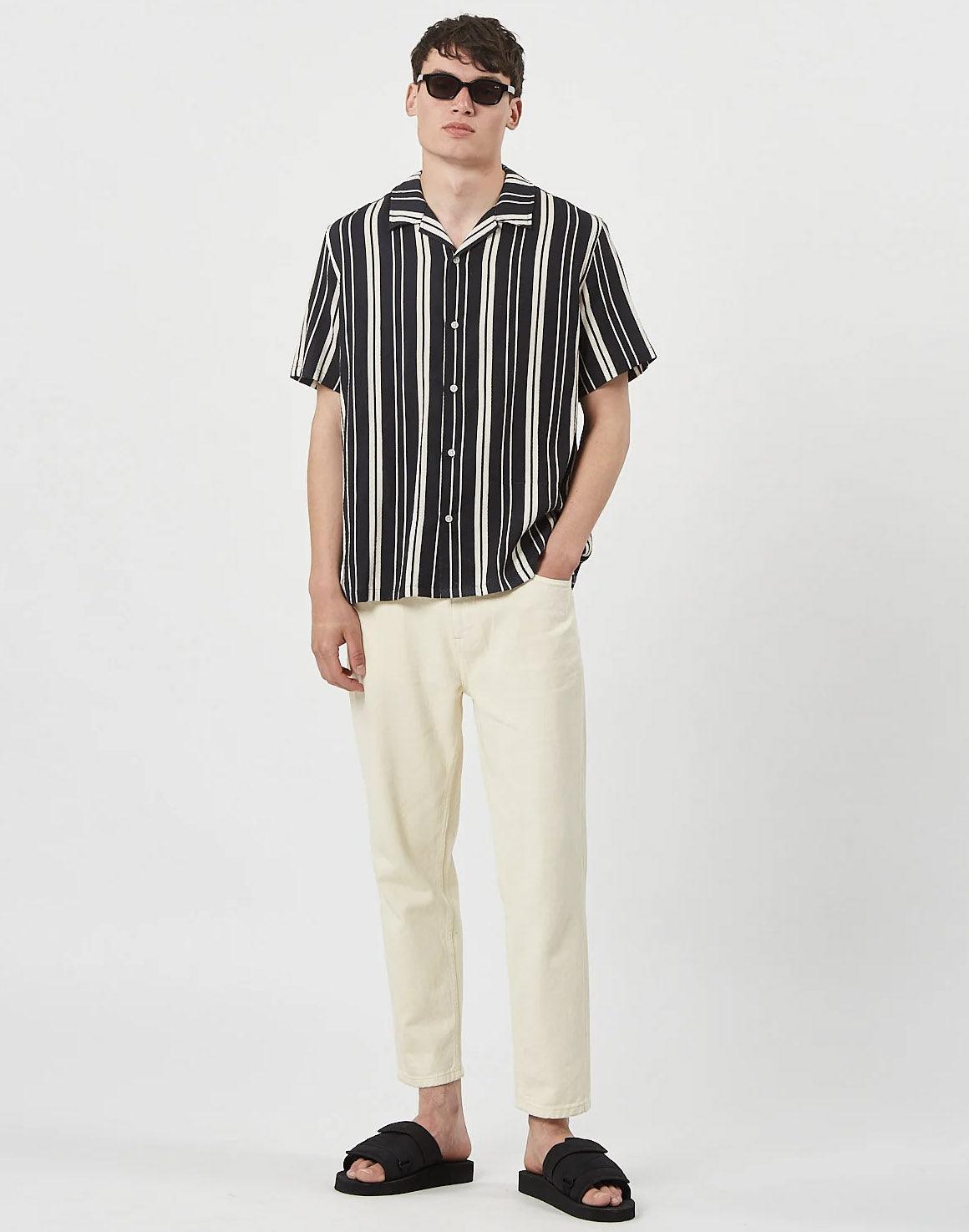 Ilois 9666 Striped Shirt - Black - Minimum - Kul og Koks
